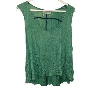 Geren Ford Kelly green embroidered speckled dot sleeveless top S